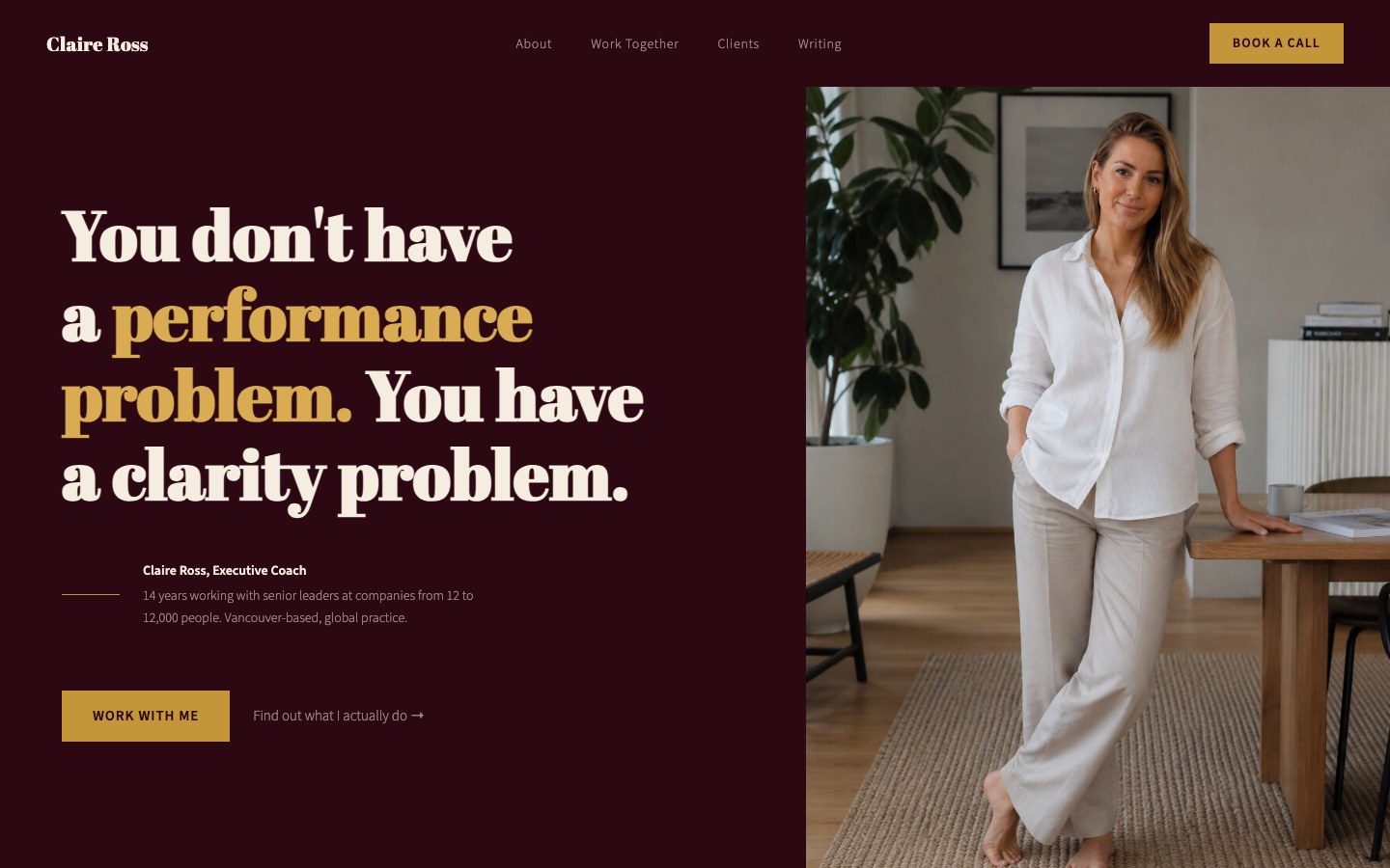 Claire Ross: Executive coaching website