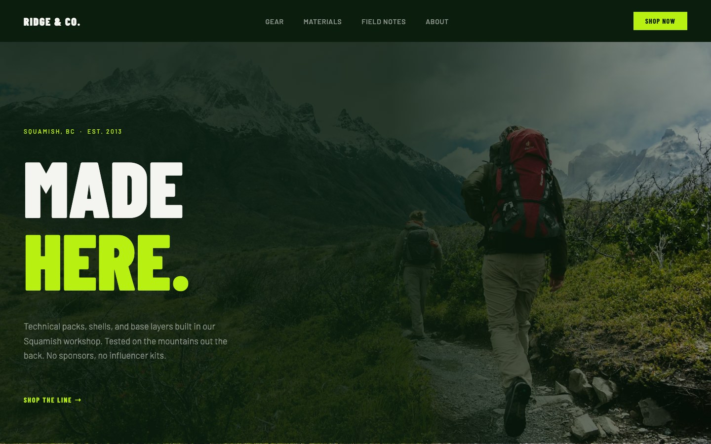 Ridge & Co.: Sports and outdoor gear website